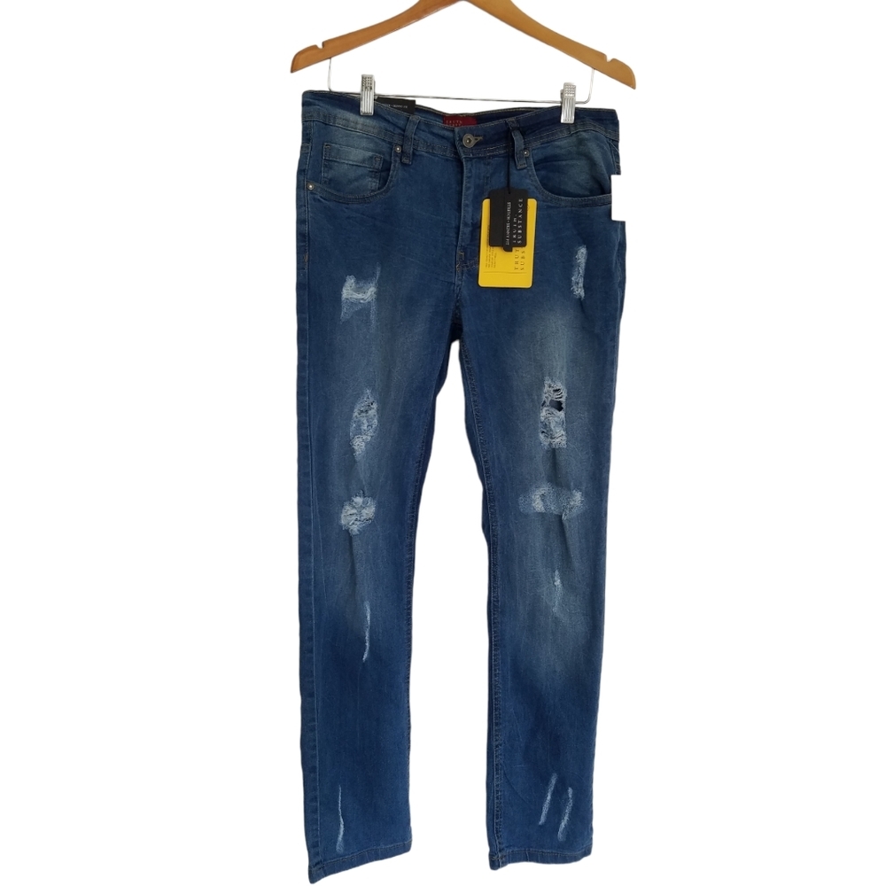 NWT Truth.Substance Common Sense Men's Blue  Distressed  Skinny Jeans Size 30x30